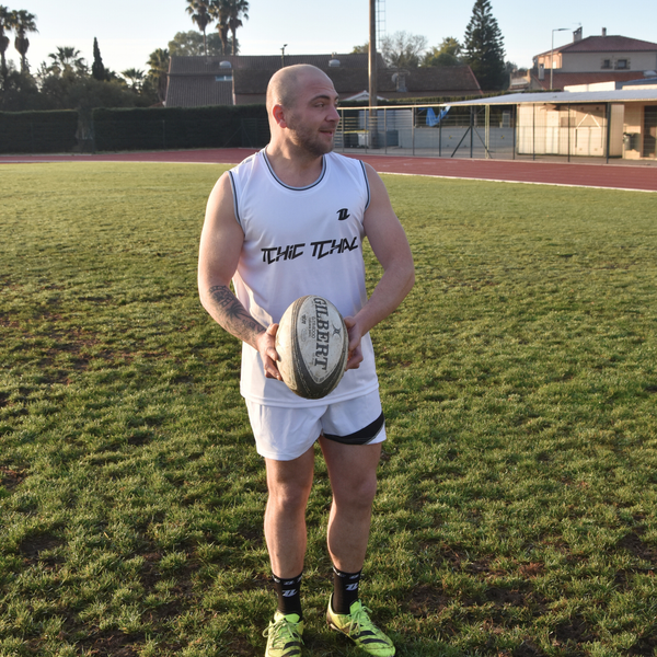 Short rugby Signature blanc coupe pro confort optimal