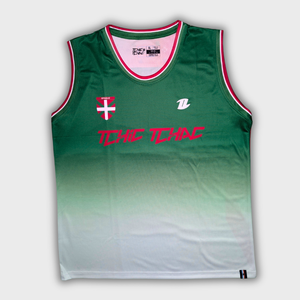 Débardeur rugby Le Basque rouge vert blanc vue de face Terre de Rugby