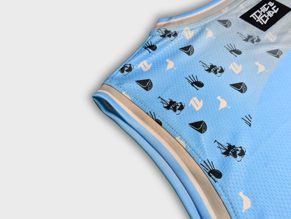 Débardeur rugby Le Breton noir blanc détail design régional