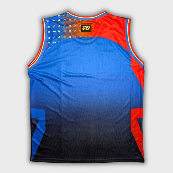 Débardeur rugby Le Français bleu blanc rouge vue arrière Terre de Rugby