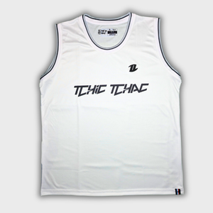 Débardeur rugby blanc d'entraînement vue de face