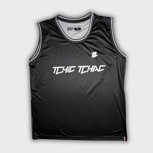 Débardeur rugby noir d'entraînement vue de face