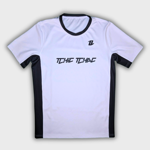 Maillot rugby technique blanc manches courtes vue de face