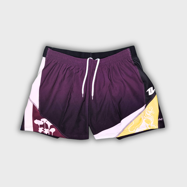 Short rugby Signature L'Aquitain rouge blanc vue de face Terre de Rugby