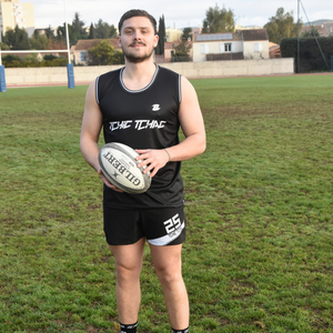 Short rugby Signature noir coupe pro confort optimal